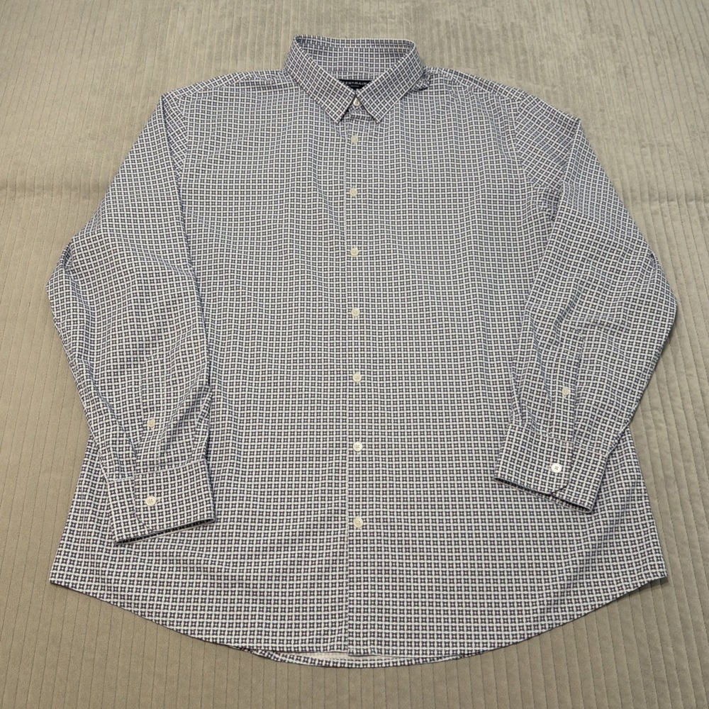 Mizzen + Main Shirt Men XL Classic fit Performance Menswear Geometrical‎ Pattern
